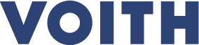 expertum - Das Bild zeigt den Schriftzug VOITH in dunkelblauen Großbuchstaben auf hellem Hintergrund, passend für Arbeit in der Industrie.